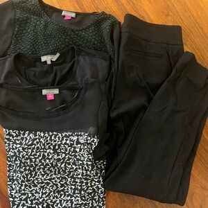 Lot of 4 Vince Camuto items (tops x3 size S, pants x1 size 4)